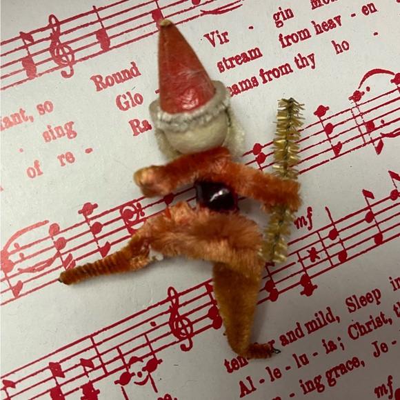 5 chenille fuzzy Santa Clause vintage - Picture 11 of 13